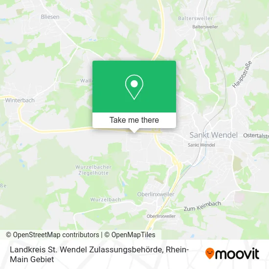 Карта Landkreis St. Wendel Zulassungsbehörde