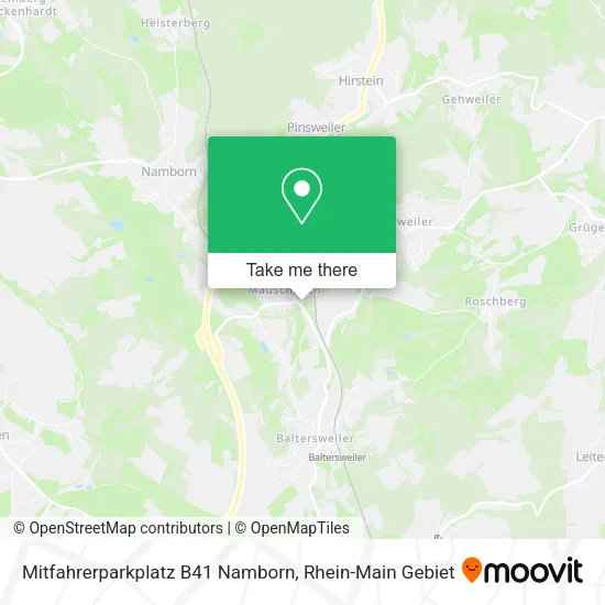 Карта Mitfahrerparkplatz B41 Namborn