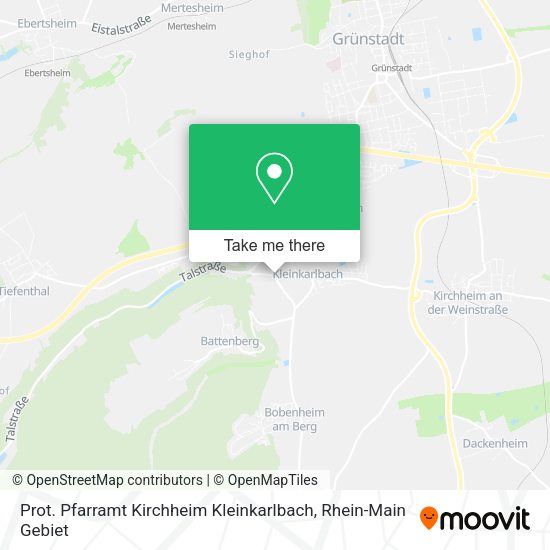 Карта Prot. Pfarramt Kirchheim Kleinkarlbach
