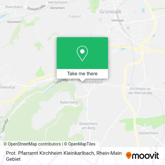 Карта Prot. Pfarramt Kirchheim Kleinkarlbach