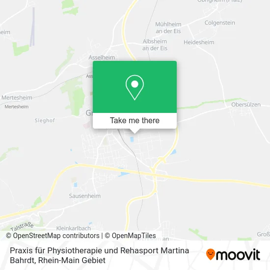 Карта Praxis für Physiotherapie und Rehasport Martina Bahrdt