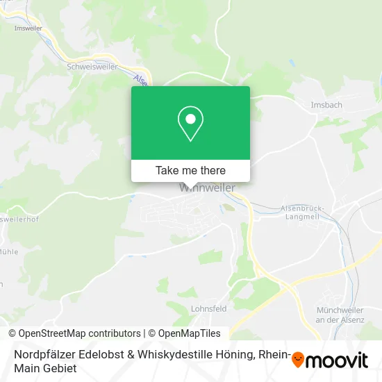Карта Nordpfälzer Edelobst & Whiskydestille Höning