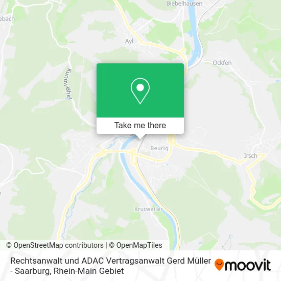 Карта Rechtsanwalt und ADAC Vertragsanwalt Gerd Müller - Saarburg