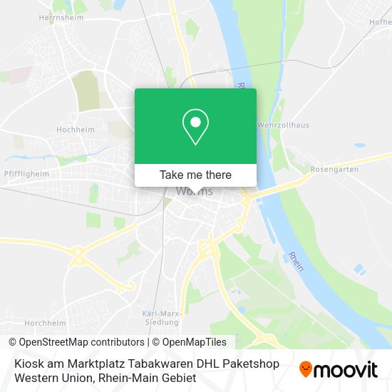 Карта Kiosk am Marktplatz Tabakwaren DHL Paketshop Western Union