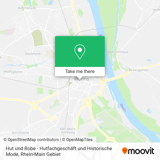 Карта Hut und Robe - Hutfachgeschäft und Historische Mode