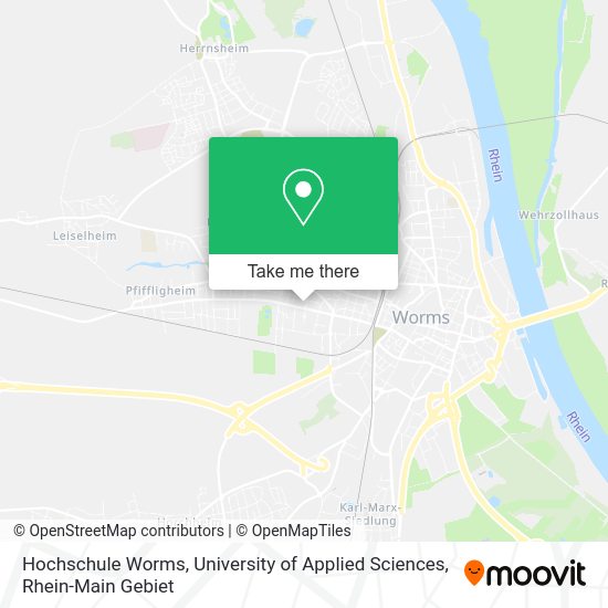 Карта Hochschule Worms, University of Applied Sciences