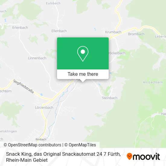 Карта Snack King, das Original Snackautomat 24 7 Fürth