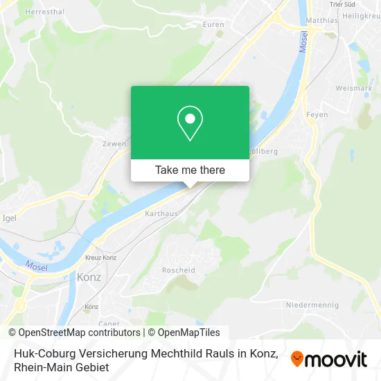 Карта Huk-Coburg Versicherung Mechthild Rauls in Konz
