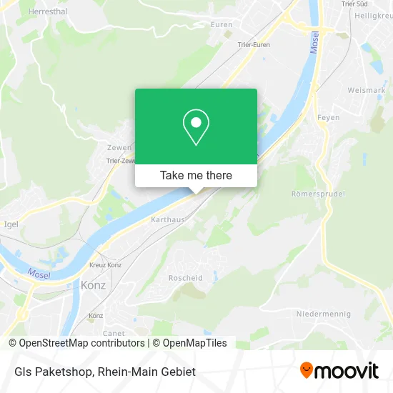 Gls Paketshop map