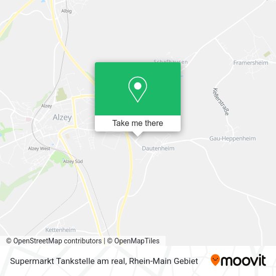 Карта Supermarkt Tankstelle am real