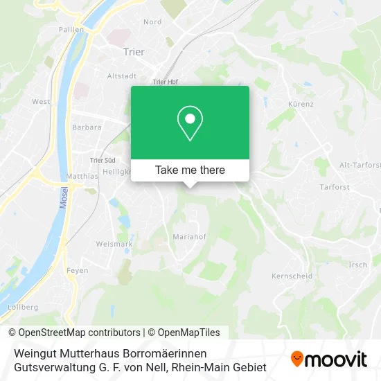 Карта Weingut Mutterhaus Borromäerinnen Gutsverwaltung G. F. von Nell