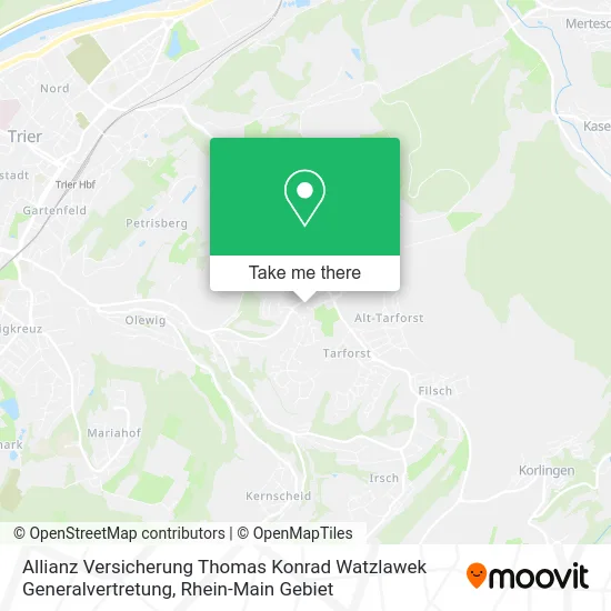 Карта Allianz Versicherung Thomas Konrad Watzlawek Generalvertretung