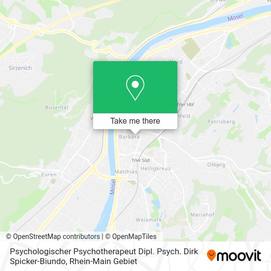 Карта Psychologischer Psychotherapeut Dipl. Psych. Dirk Spicker-Biundo