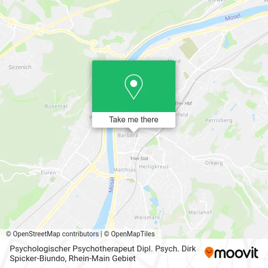 Карта Psychologischer Psychotherapeut Dipl. Psych. Dirk Spicker-Biundo