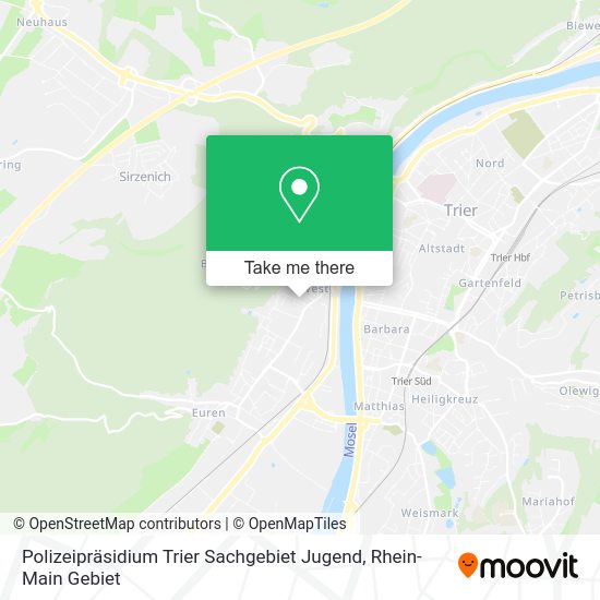 Карта Polizeipräsidium Trier Sachgebiet Jugend