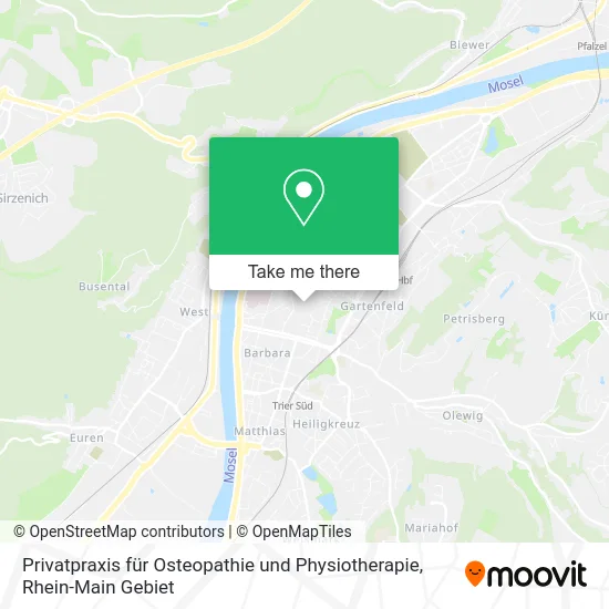 Карта Privatpraxis für Osteopathie und Physiotherapie
