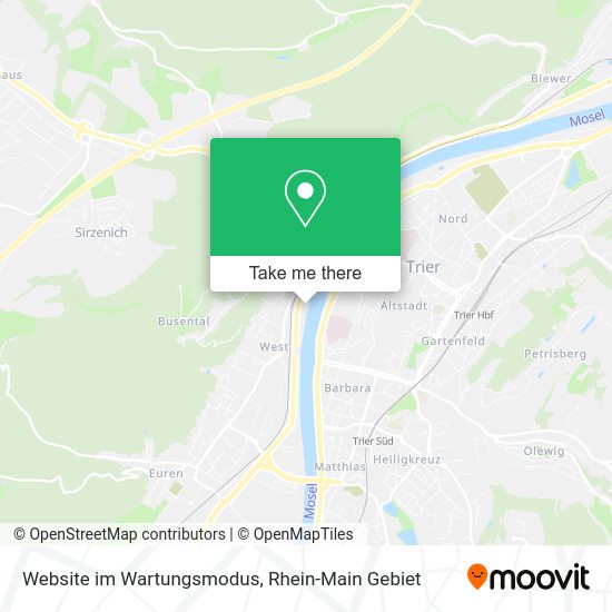 Карта Website im Wartungsmodus