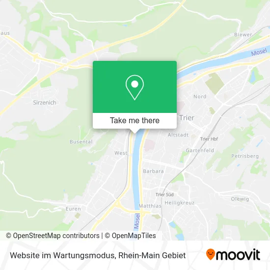 Карта Website im Wartungsmodus