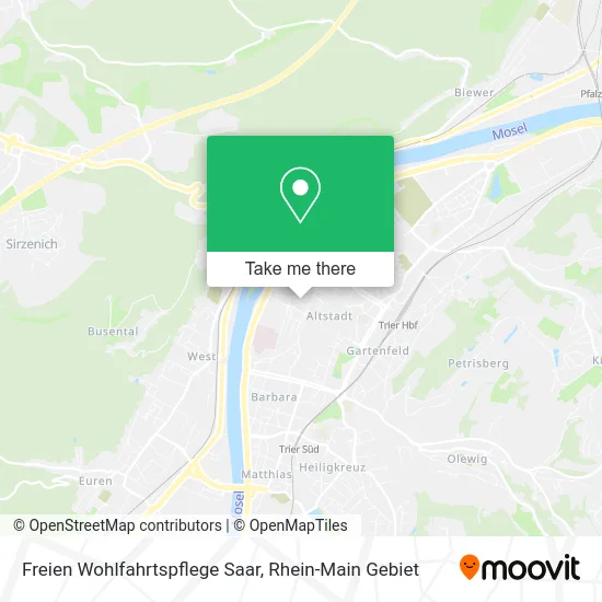 Карта Freien Wohlfahrtspflege Saar