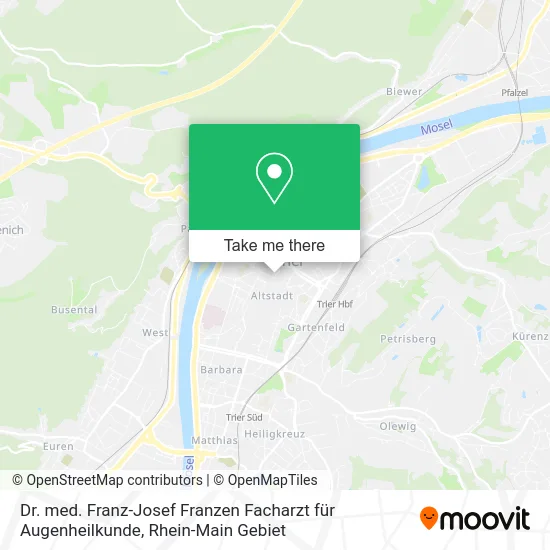 Карта Dr. med. Franz-Josef Franzen Facharzt für Augenheilkunde