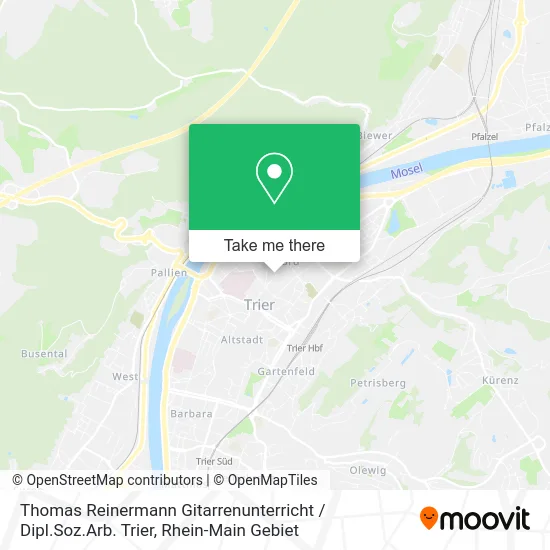 Карта Thomas Reinermann Gitarrenunterricht / Dipl.Soz.Arb. Trier