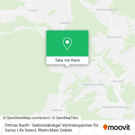 Карта Ottmar Ranft - Selbstständiger Vertriebspartner für Swiss Life Select