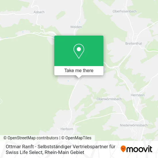 Ottmar Ranft - Selbstständiger Vertriebspartner für Swiss Life Select map