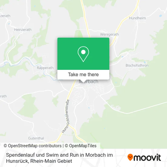 Карта Spendenlauf und Swim and Run in Morbach im Hunsrück