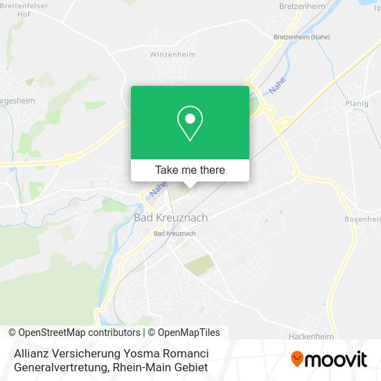 Карта Allianz Versicherung Yosma Romanci Generalvertretung