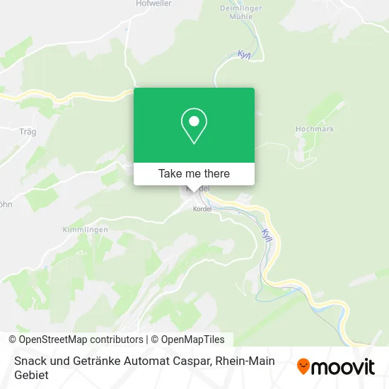 Карта Snack und Getränke Automat Caspar