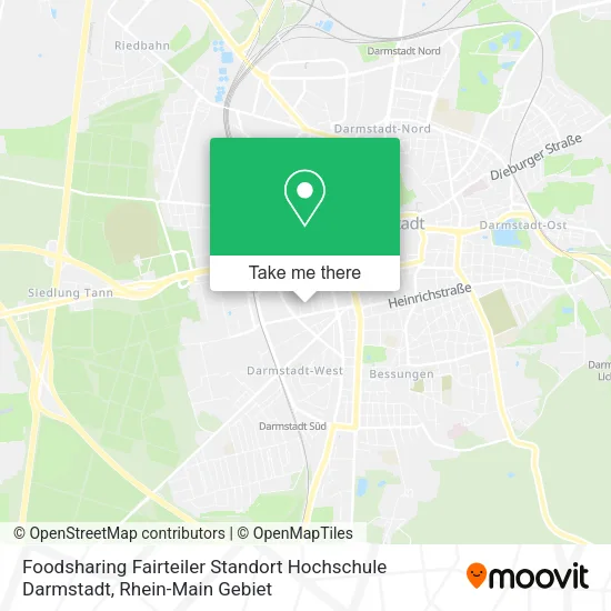Карта Foodsharing Fairteiler Standort Hochschule Darmstadt