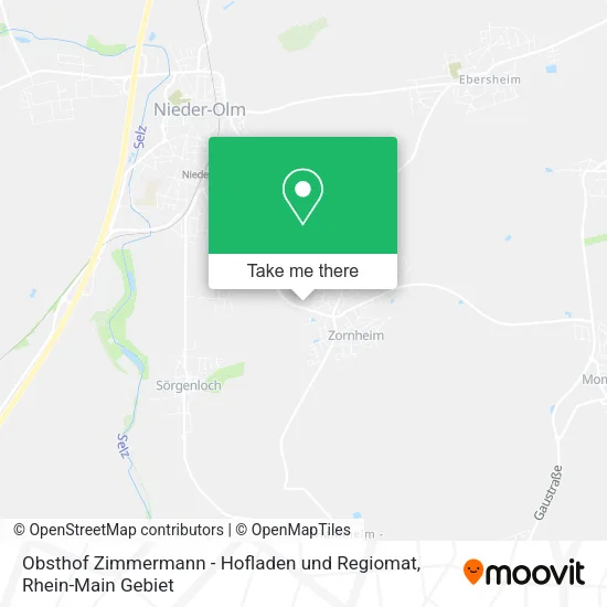 Карта Obsthof Zimmermann - Hofladen und Regiomat