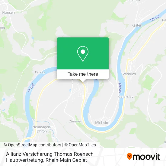 Карта Allianz Versicherung Thomas Roensch Hauptvertretung