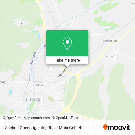 Карта Zaehne Guenstiger de