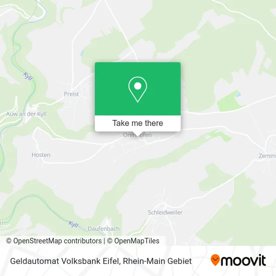 Карта Geldautomat Volksbank Eifel