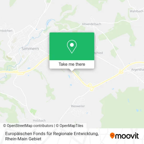 Карта Europäischen Fonds für Regionale Entwicklung