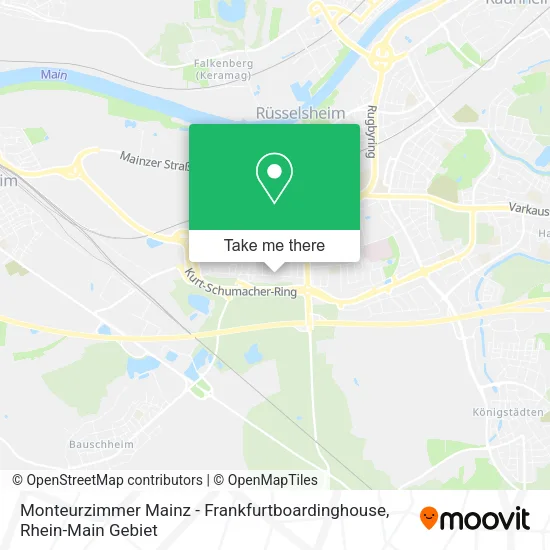 Карта Monteurzimmer Mainz - Frankfurtboardinghouse