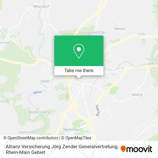 Карта Allianz Versicherung Jörg Zender Generalvertretung