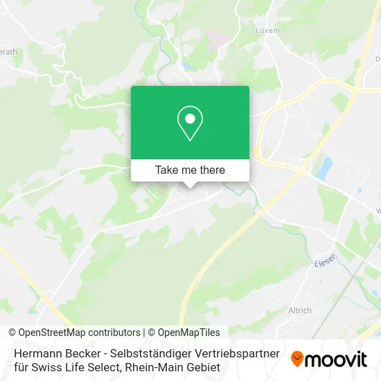 Карта Hermann Becker - Selbstständiger Vertriebspartner für Swiss Life Select