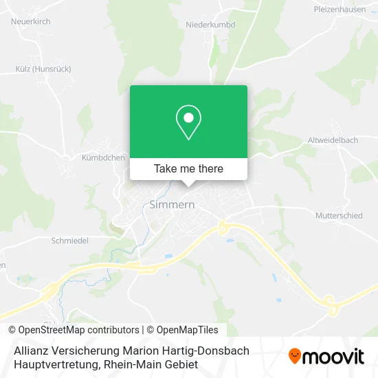 Карта Allianz Versicherung Marion Hartig-Donsbach Hauptvertretung