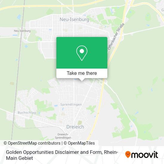 Карта Golden Opportunities Disclaimer and Form