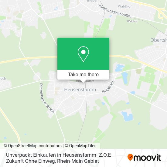 Карта Unverpackt Einkaufen in Heusenstamm- Z.O.E Zukunft Ohne Einweg