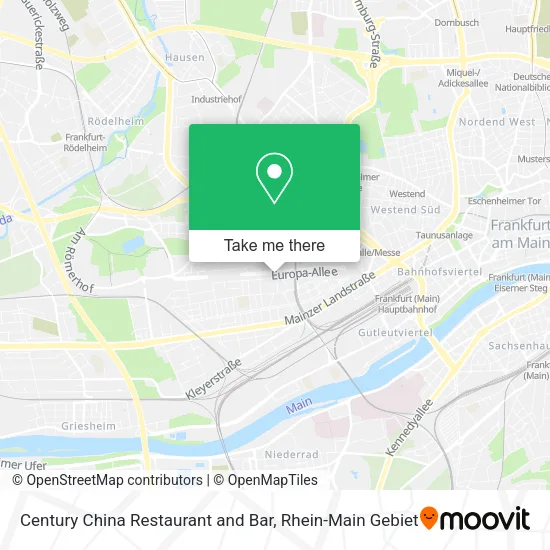 Карта Century China Restaurant and Bar