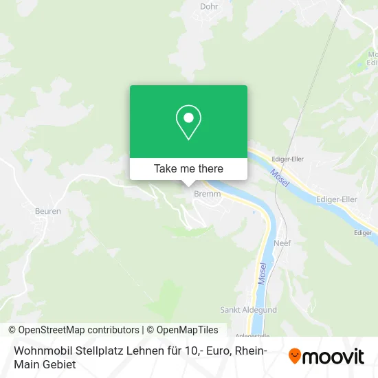 Карта Wohnmobil Stellplatz Lehnen für 10,- Euro