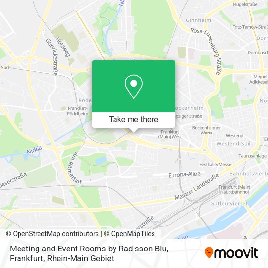 Карта Meeting and Event Rooms by Radisson Blu, Frankfurt