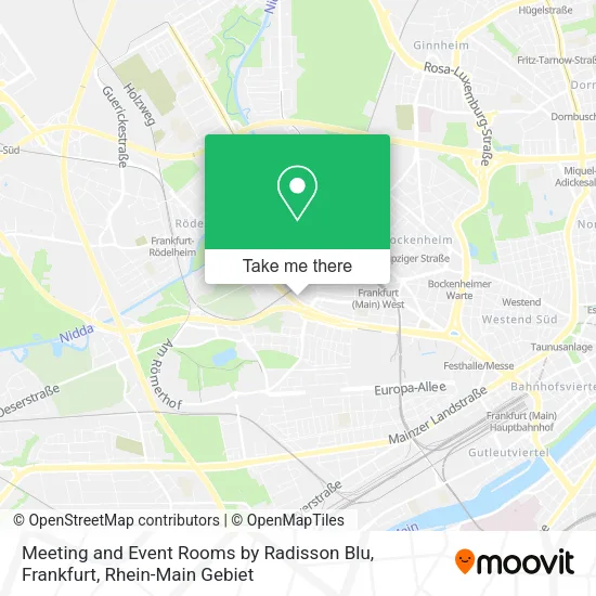 Карта Meeting and Event Rooms by Radisson Blu, Frankfurt