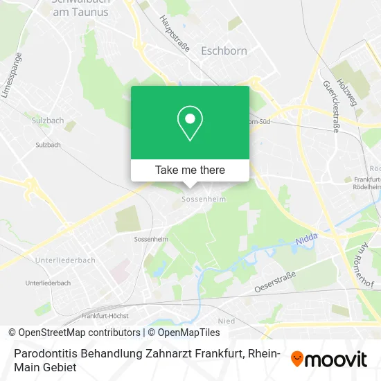 Карта Parodontitis Behandlung Zahnarzt Frankfurt