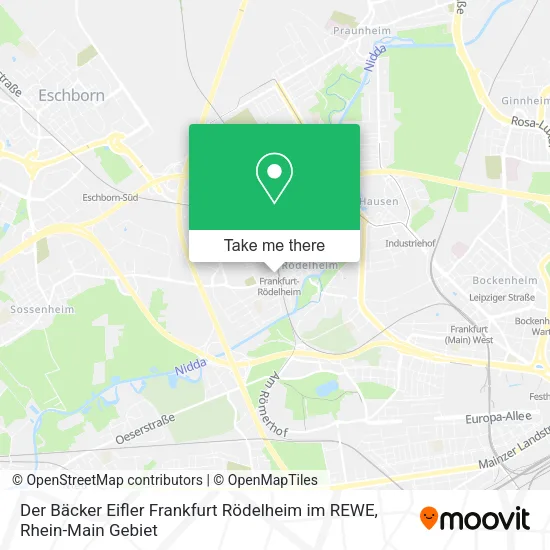 Der Bäcker Eifler Frankfurt Rödelheim im REWE map
