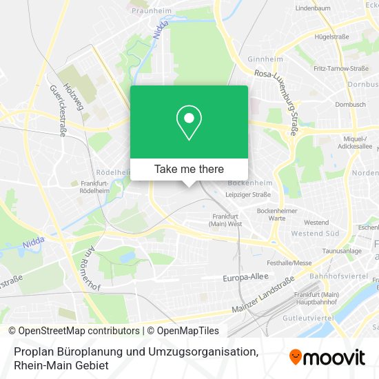 Карта Proplan Büroplanung und Umzugsorganisation