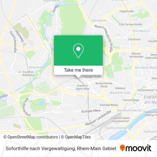 Карта Soforthilfe nach Vergewaltigung